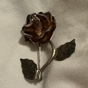 Sterling Silver 925 Rose Brooch